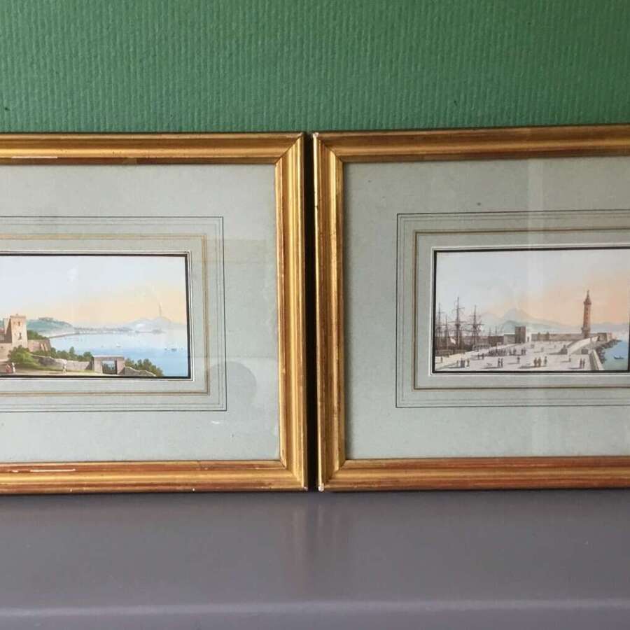 Superb Condition Pair Of 19ct Neapolitan Views