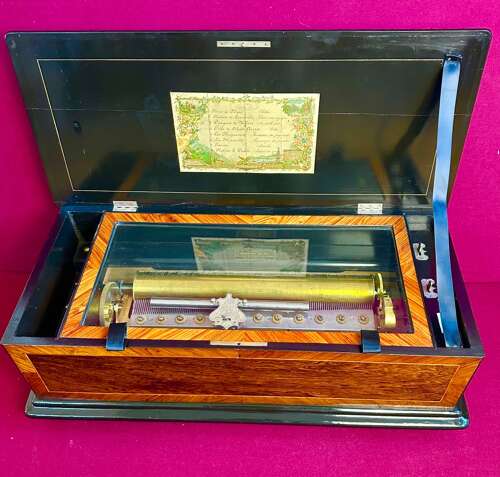 A Good And Large Victorian Music Box Circa 1875