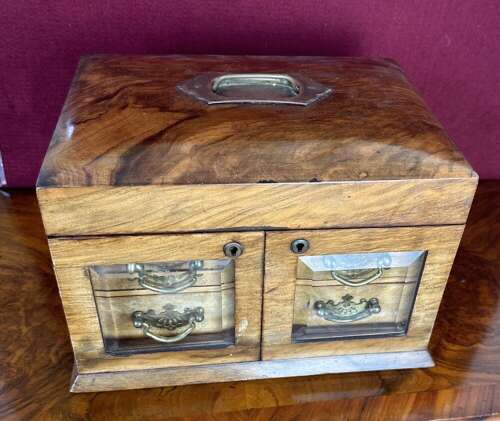 Walnut Jewellery Box Circa 1890. Sewing / Workbox,