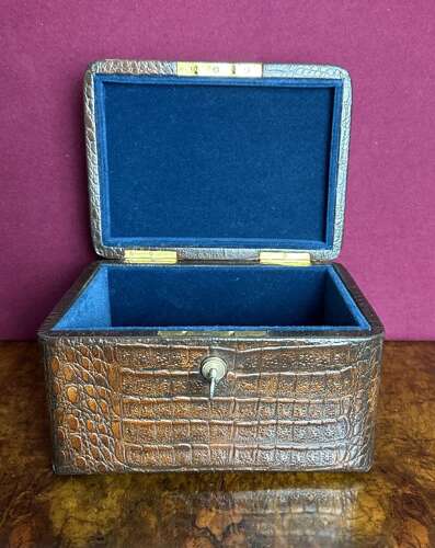 Immaculate Condition Crocodile Jewellery Box Circa 1890