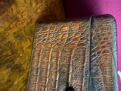 Immaculate Condition Crocodile Jewellery Box Circa 1890