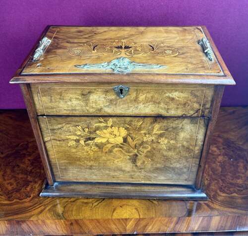 Edwardian Marquetry Stationery Cabinet Circa 1900