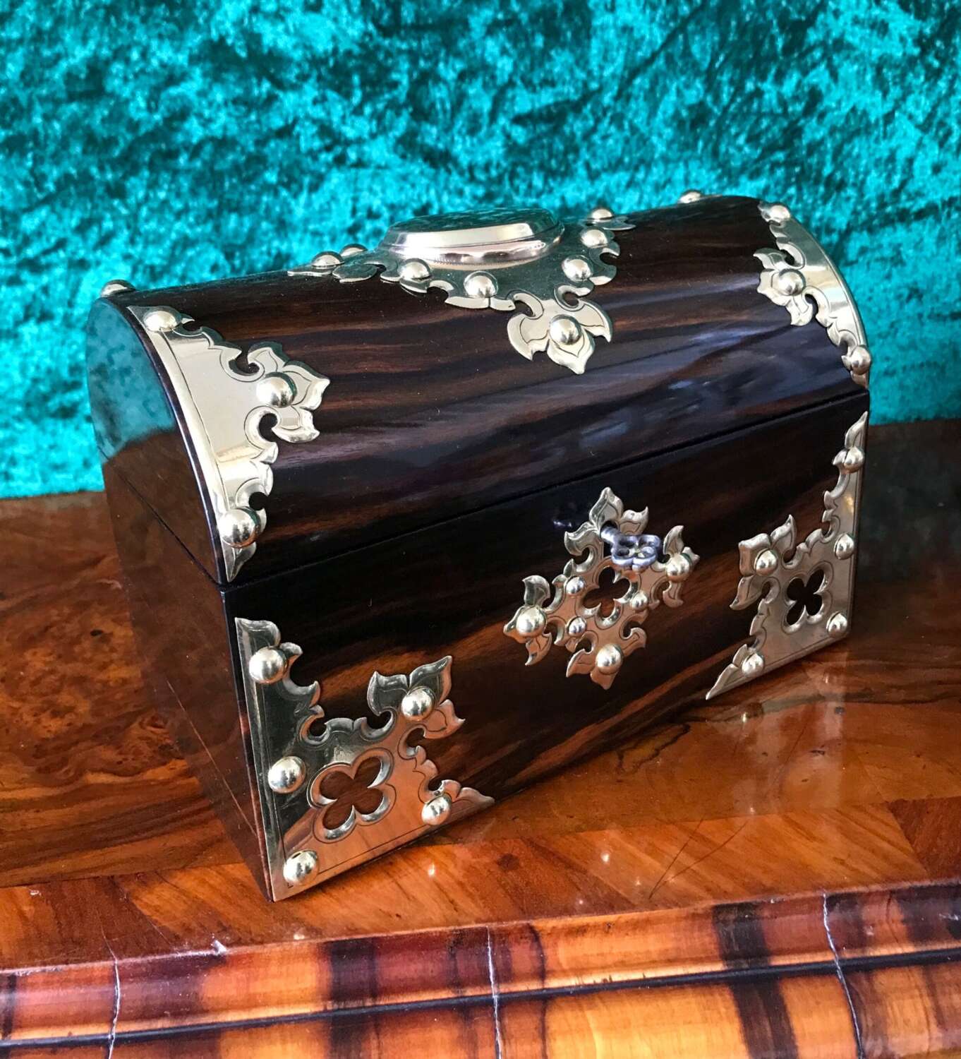 Most Decorative Victorian Dome Top Box Circa 1875