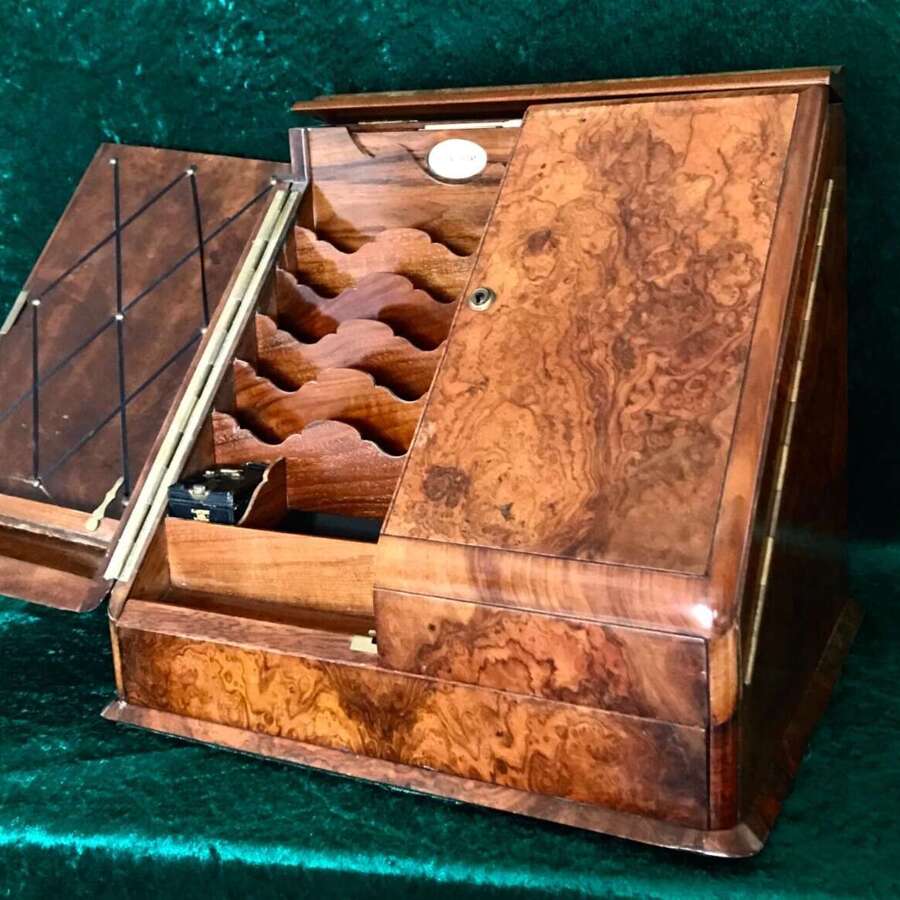 Asprey. Stationery, Writing Box. Walnut Desk. Cabinet Circa 1890