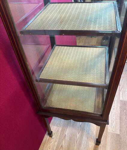 Edwardian Inlaid Mahogany Display Cabinet Circa 1900.
four Glass Vitrine Pedestal