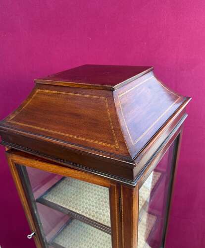 Edwardian Inlaid Mahogany Display Cabinet Circa 1900.
four Glass Vitrine Pedestal