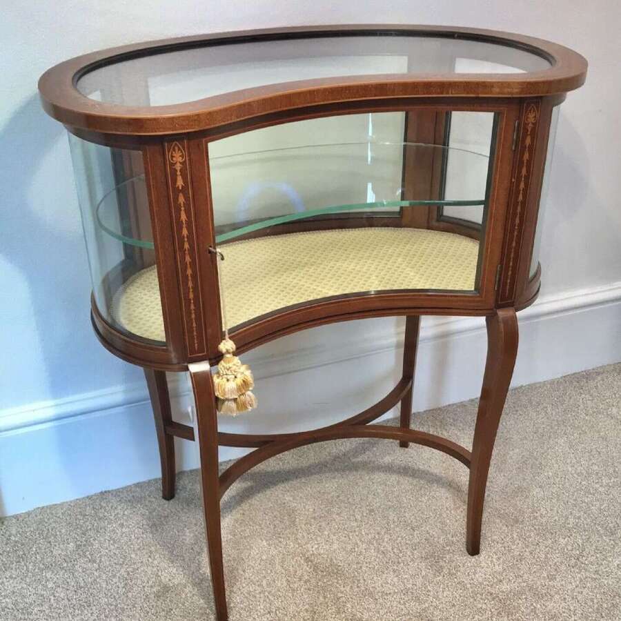 Inlaid Edwardian Vitrine. Bijouterie Table. Display Cabinet. Circa 1900
