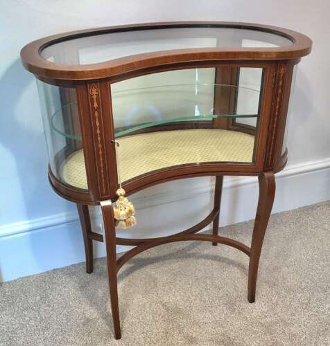 Inlaid Edwardian Vitrine. Bijouterie Table. Display Cabinet. Circa 1900