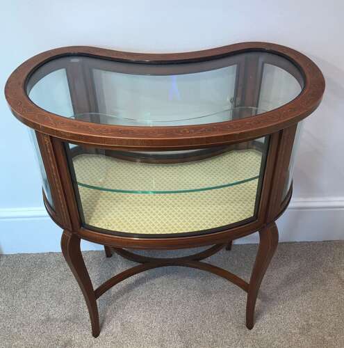 Inlaid Edwardian Vitrine. Bijouterie Table. Display Cabinet. Circa 1900