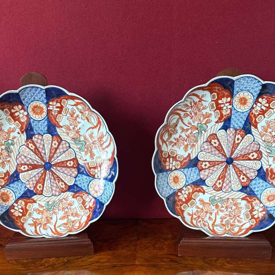 Pair Of Imari Chargers Circa 1900 / 1920. Japanese Asian Porcelain.