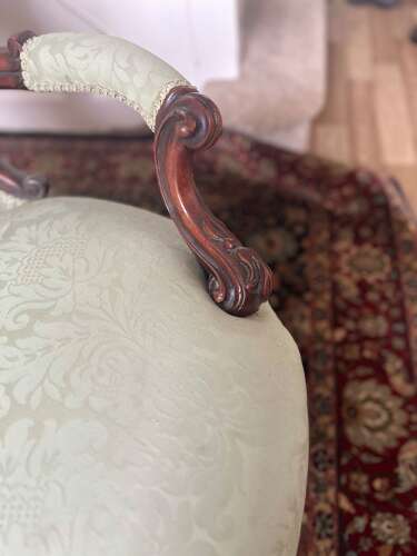 Pair Of Salon, Armchairs, Circa, 1875. Victorian Library Chairs