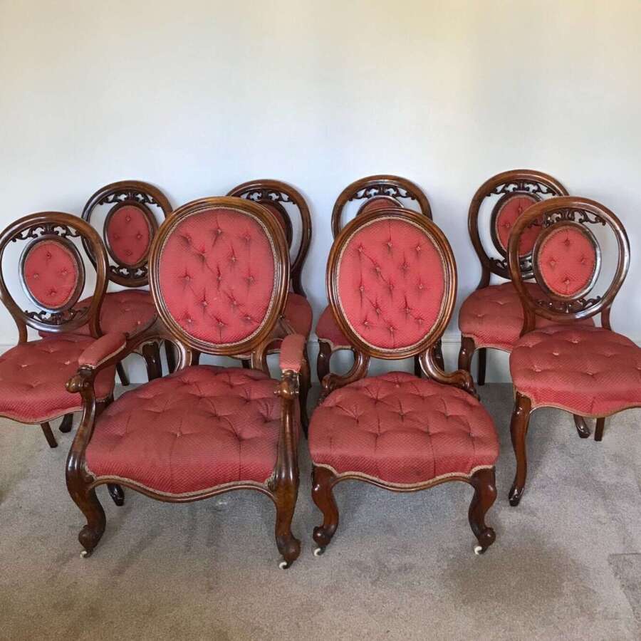 Victorian 8 Piece Suite, Button Back, Circa 1875