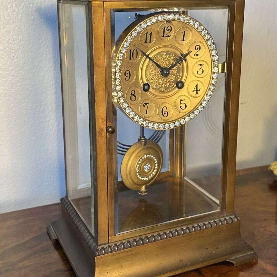 19th Century 4 Glass Mantle Clock Circa 1890