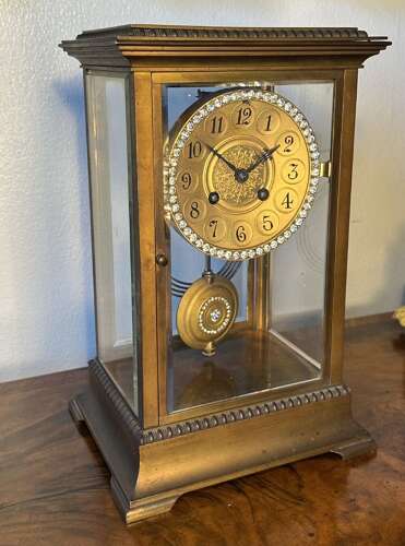 19th Century 4 Glass Mantle Clock Circa 1890