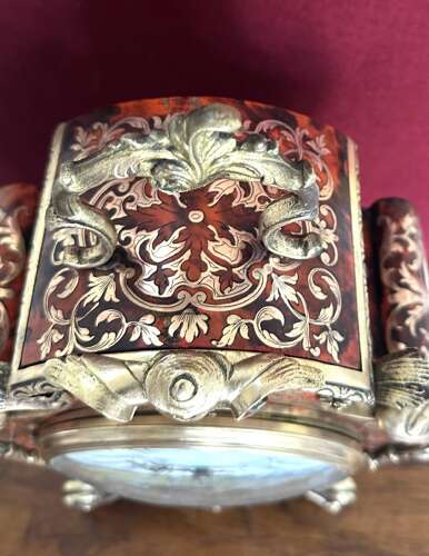 19th Century French Boulle Clock Circa 1890.Mantle Clock. 8 Day Mantel Clock