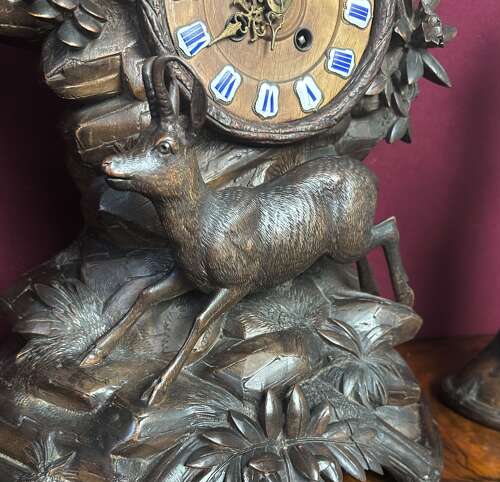Black Forest Carved Clock Circa 1900