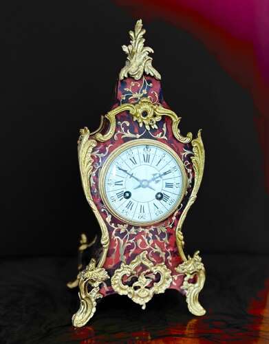 French Boulle 8-day Mantle Clock, Circa 1880