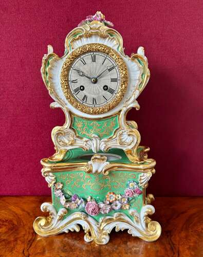 An Early 19th Century Porcelain French Mantle Clock. Circa 1840