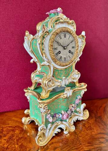 An Early 19th Century Porcelain French Mantle Clock. Circa 1840