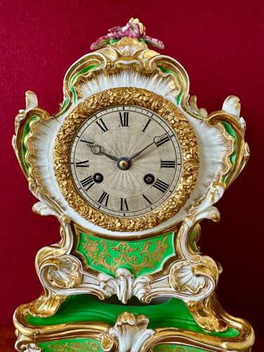 An Early 19th Century Porcelain French Mantle Clock. Circa 1840