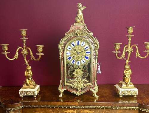 A Fine French Boulle,Mantle Clock Circa 1860.