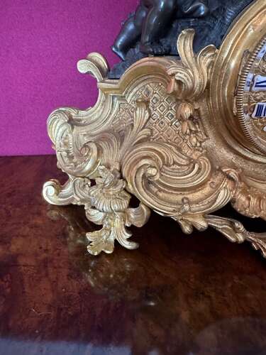 19th Century French Mantle Clock Circa 1875. Ormolu Mantel Clock.