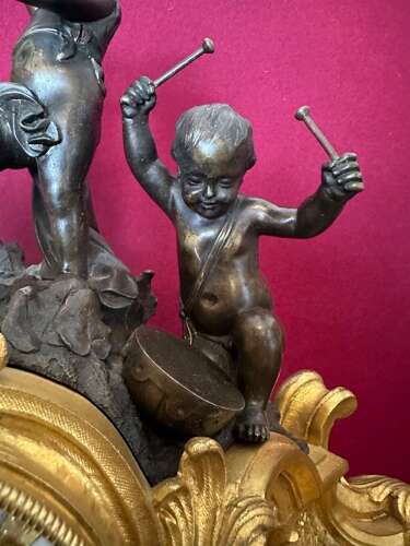 19th Century French Mantle Clock Circa 1875. Ormolu Mantel Clock.