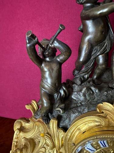 19th Century French Mantle Clock Circa 1875. Ormolu Mantel Clock.