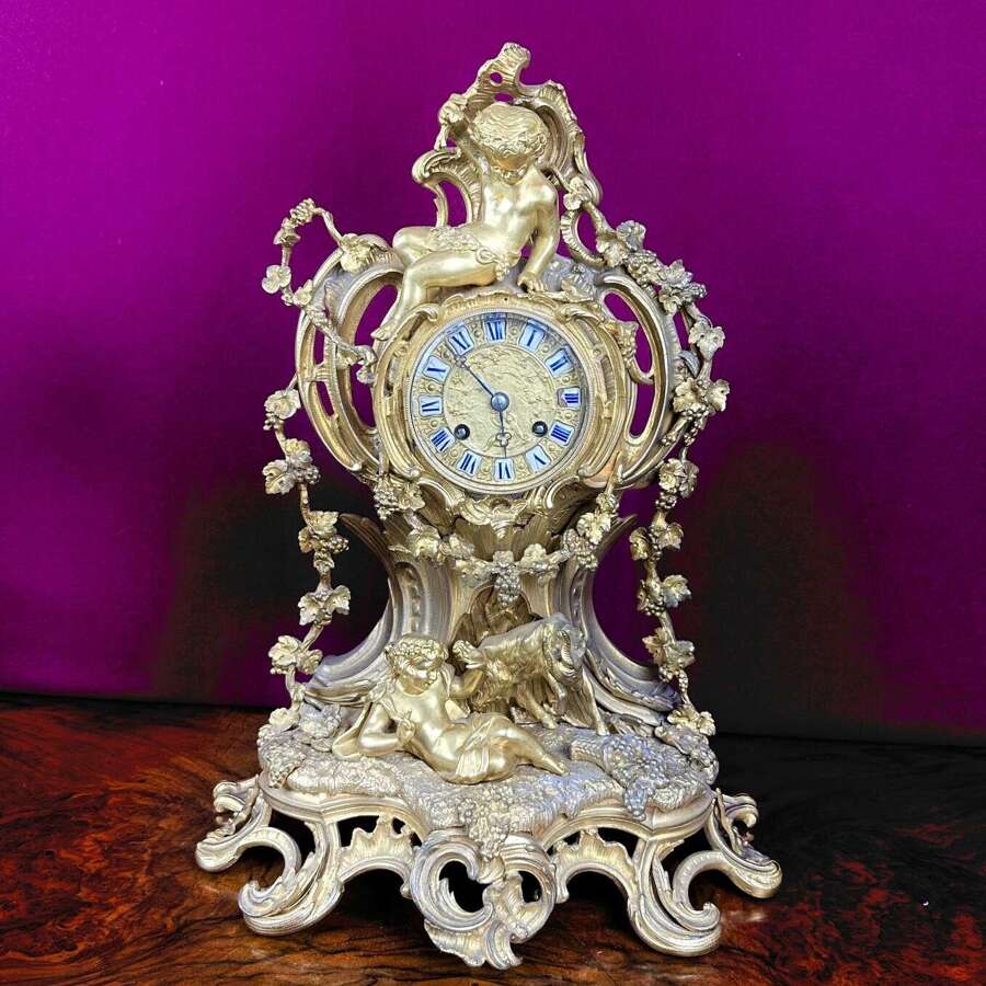 19th-century Mantle Clock Circa 1890.Ormolu. French Mantel Clock