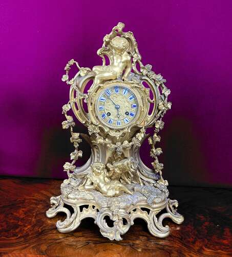 19th-century Mantle Clock Circa 1890.Ormolu. French Mantel Clock