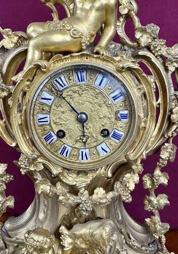 19th-century Mantle Clock Circa 1890.Ormolu. French Mantel Clock