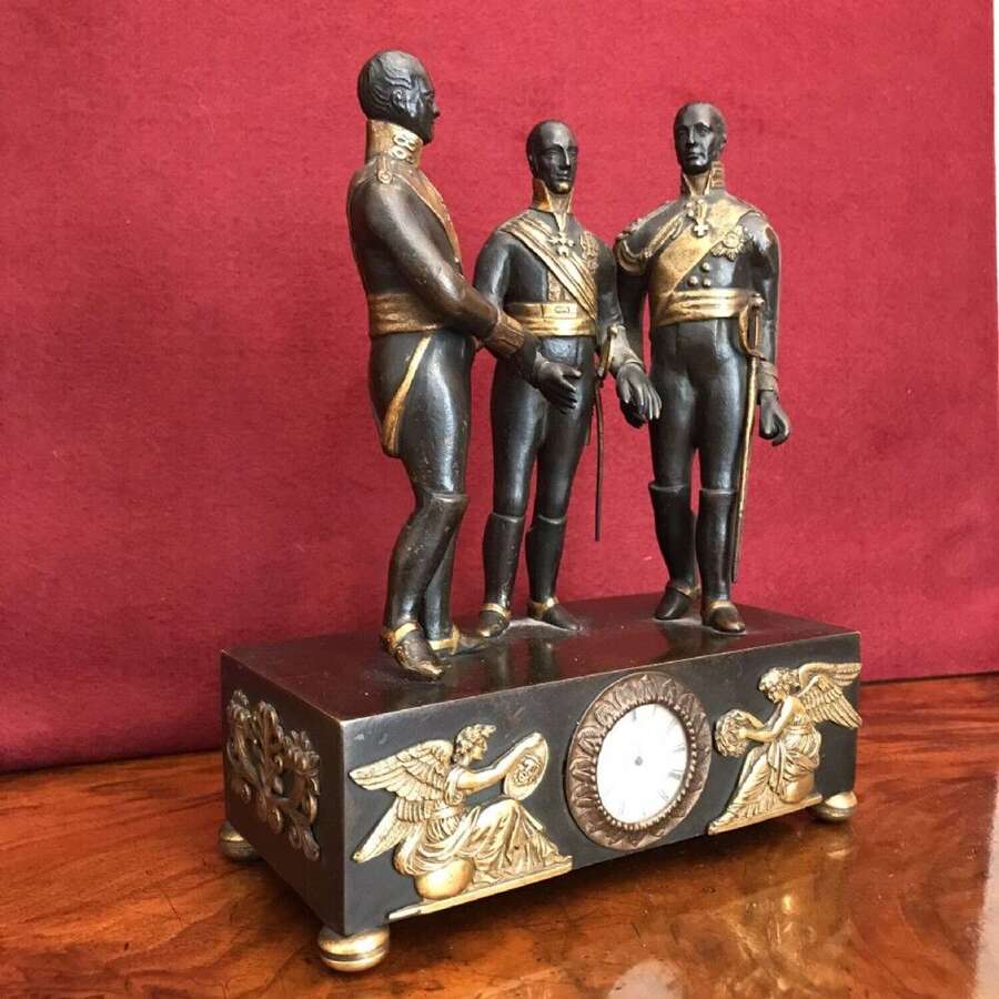 Sacred Alliance 1815 A Most Unusual And Rare Bronze Timepiece.