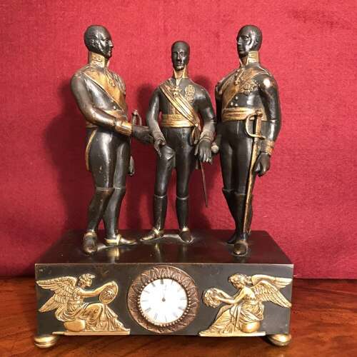 Sacred Alliance 1815 A Most Unusual And Rare Bronze Timepiece.