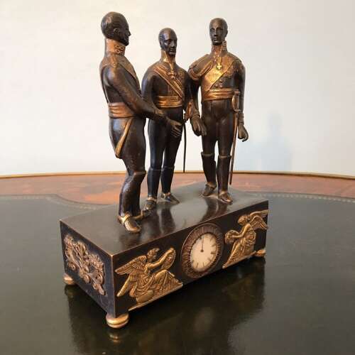 Sacred Alliance 1815 A Most Unusual And Rare Bronze Timepiece.