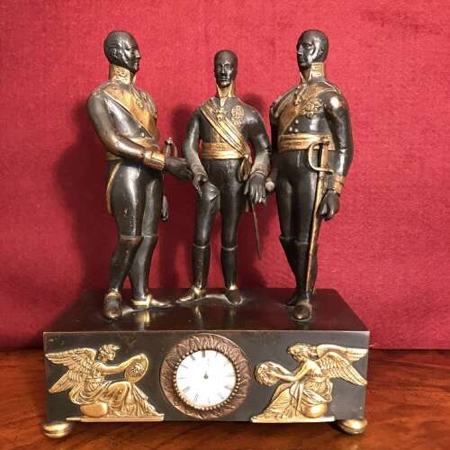 Sacred Alliance 1815 A Most Unusual And Rare Bronze Timepiece.