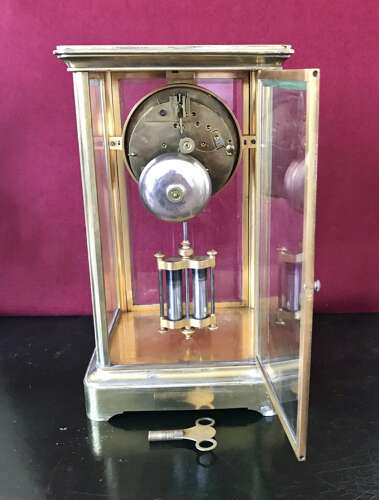 Four Glass French Mantle Clock Circa 1900