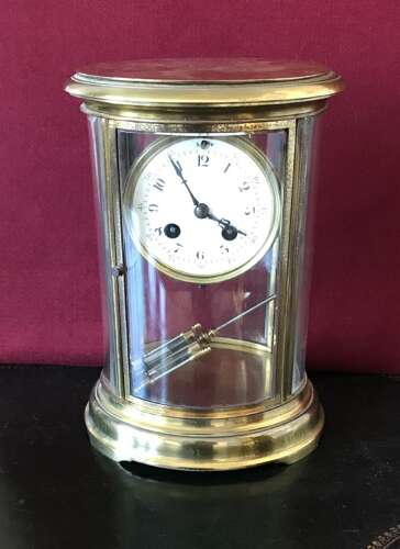 Four Glass French Mantel Clock Circa 1890