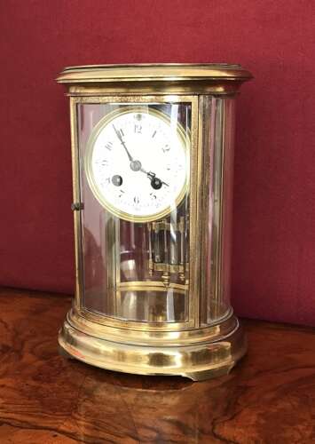 Four Glass French Mantel Clock Circa 1890