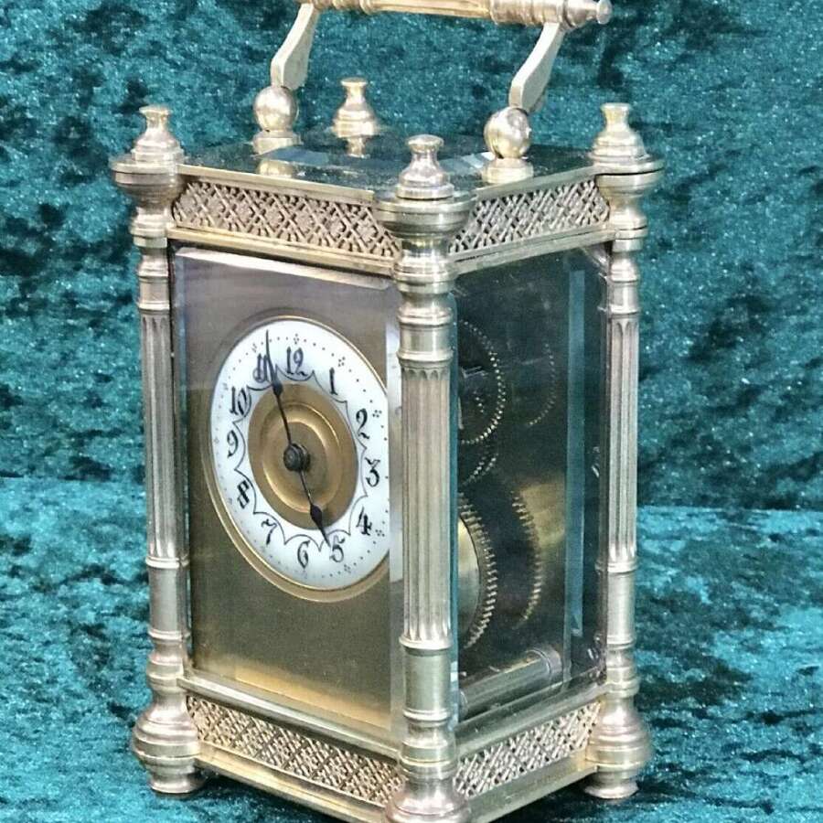 Victorian Filigree Decorated Carriage Clock Circa 1890