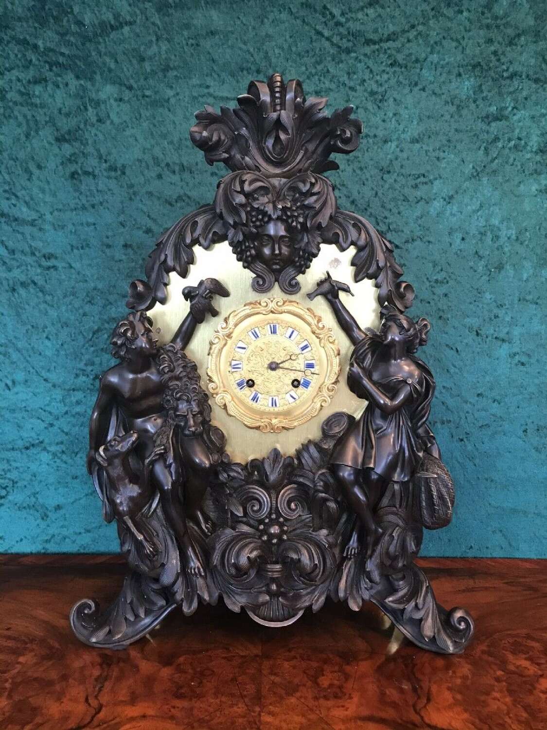 Decorative 8-day Striking Clock, Circa 1860, Victorian Mantle Clock.
