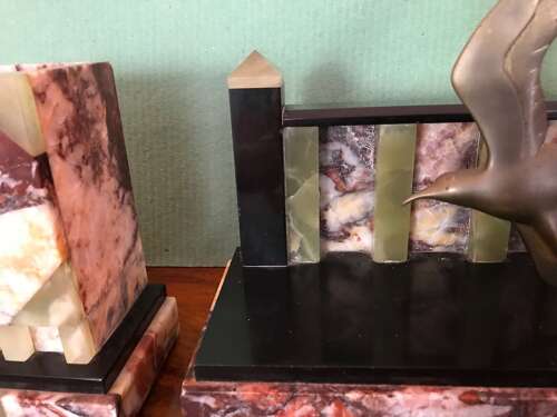 Good Original Condition Art Deco Clock Set
