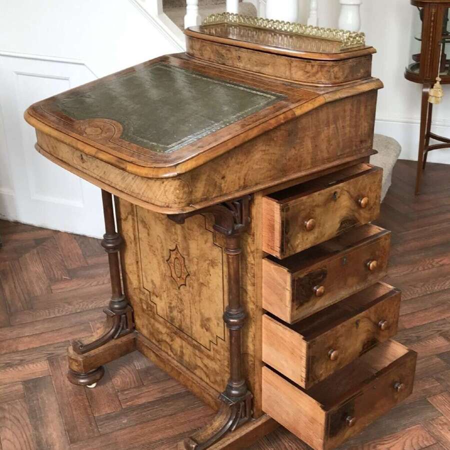 Victorian Walnut Davenport Circa 1890