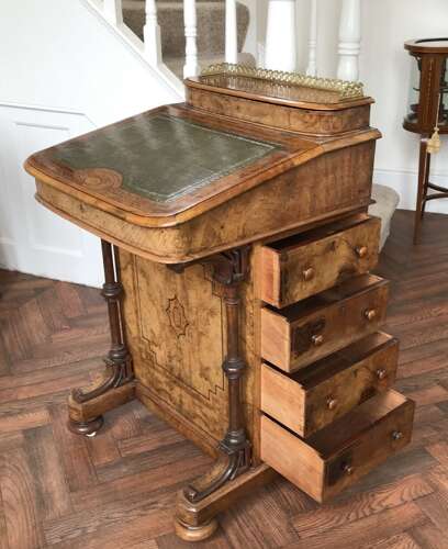 Victorian Walnut Davenport Circa 1890