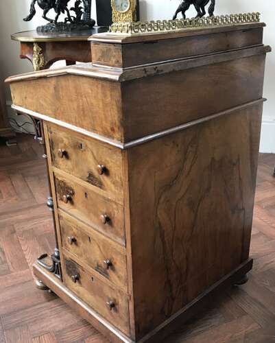 Victorian Walnut Davenport Circa 1890