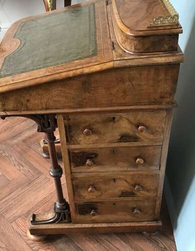 Victorian Walnut Davenport Circa 1890