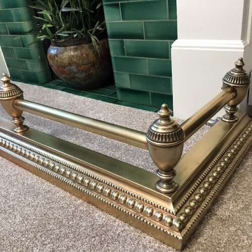 Heavy Gauge Victorian Brass Fender Circa 1880