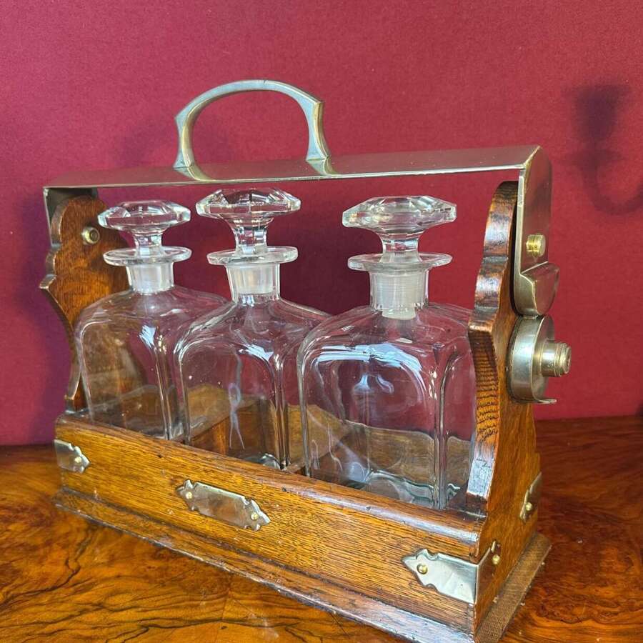 Edwardian Three Decanter Tantalus