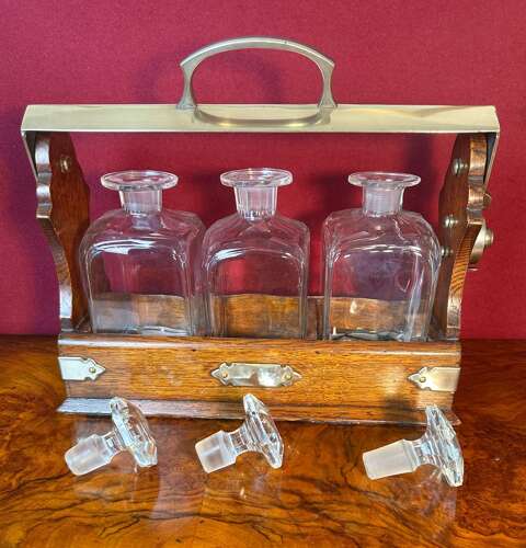 Edwardian Three Decanter Tantalus