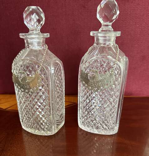 Pair Of Edwardian Decanters And Stoppers Circa 1900