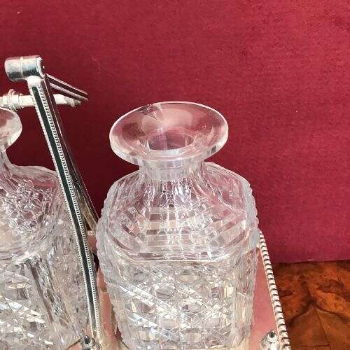 Three Bottle Decanter Frame, Tantalus, Circa 1900